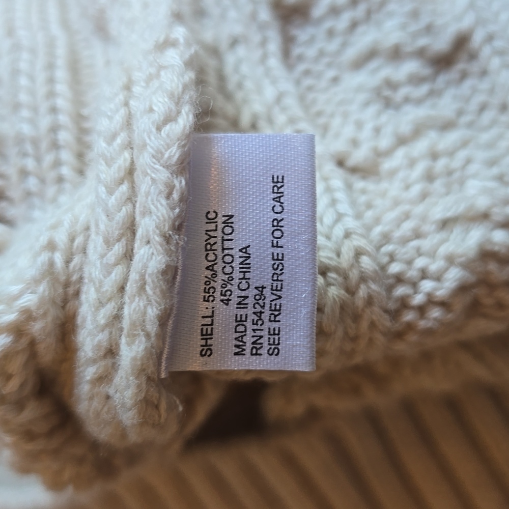 Evereve Alexis Strong Shoulder Cable Pullover Sweater, Cream, EUC, Women's XS - Picture 13 of 14